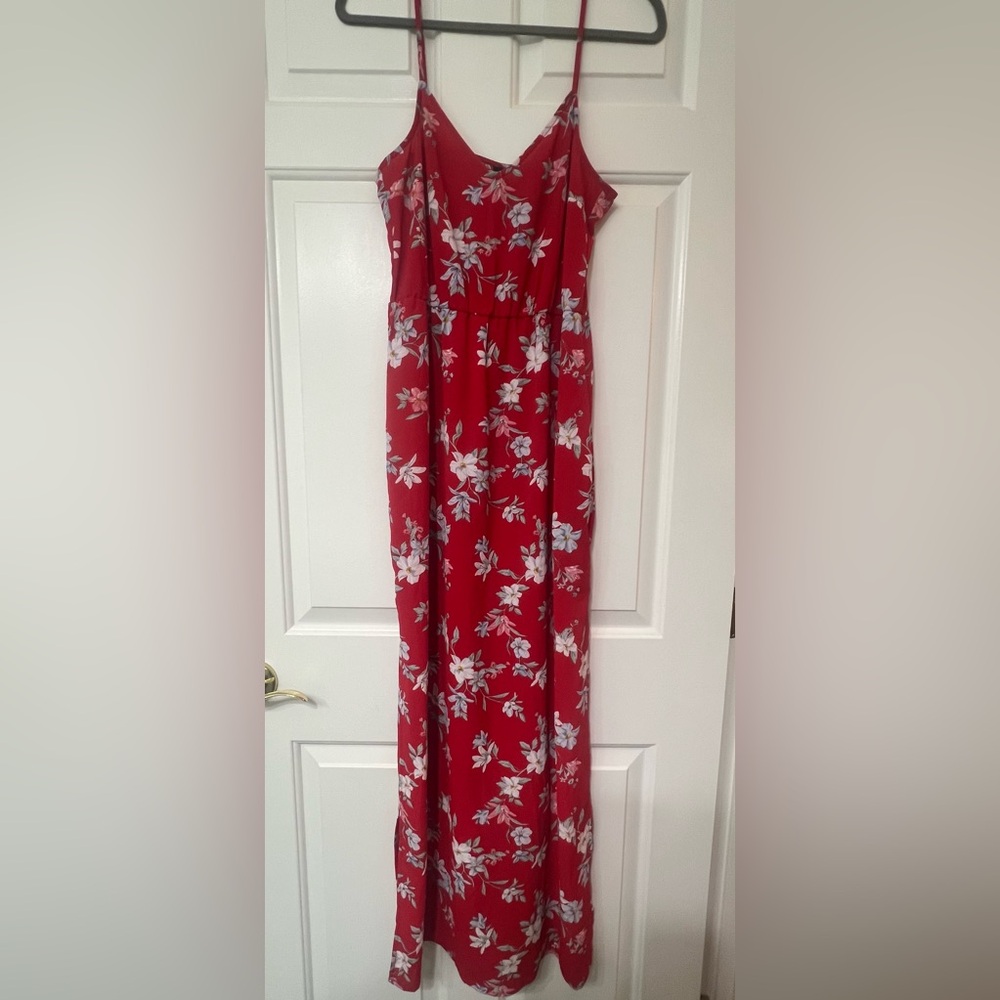 H&M Floral Summer Maxi Dress Red